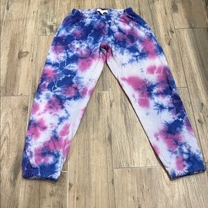 Spiritual Gangster Purple Tie Dye Perfect Cropped Sweatpants Women's Size XS